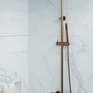 Hoge Kwaliteit Brauer Copper Edition opbouw regendoucheset met staafhanddouche en hoofddouche 20cm koper geborsteld PVD