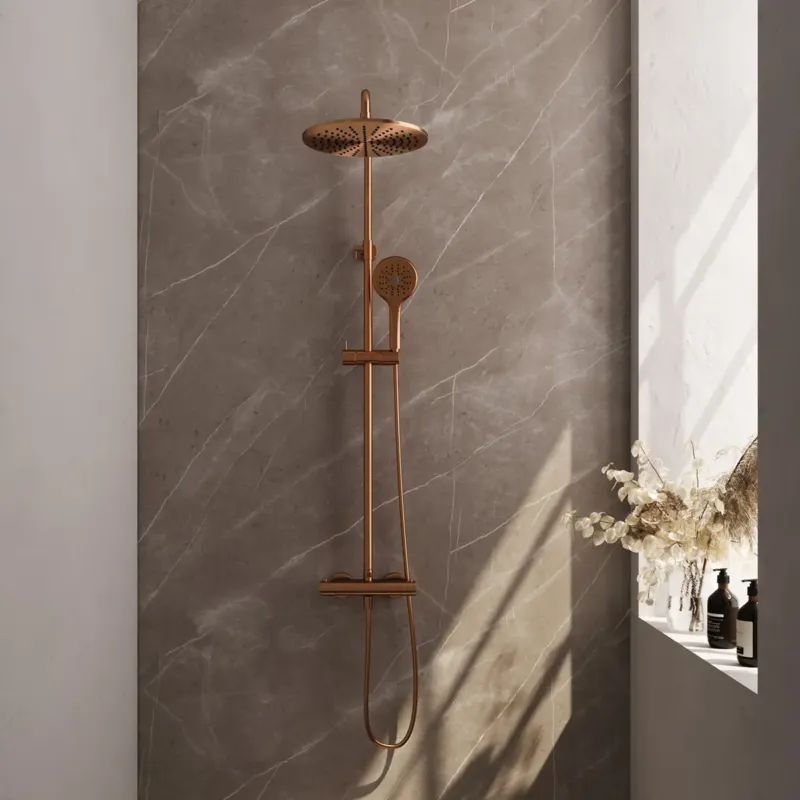 Brauer Copper Edition opbouw regendoucheset met 3 standen handdouche en hoofddouche 30cm koper geborsteld PVD Koop Vandaag