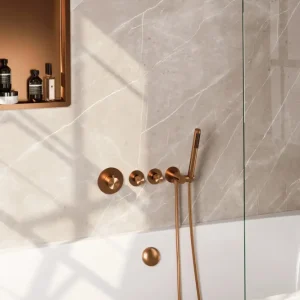 Brauer Copper Edition iinbouw badkraan met badvulcombinatie en staafhanddouche koper geborsteld PVD Gratis Retour