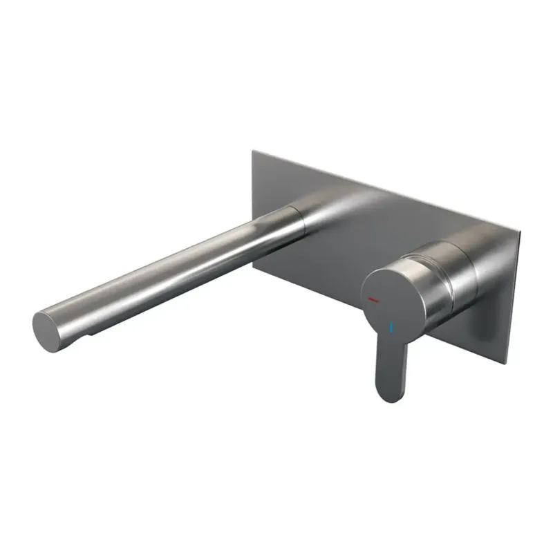 Brauer Brushed Edition ColdStart wastafelkraan inbouw rechte uitloop met achterplaat model D1 RVS geborsteld PVD Betrouwbaar