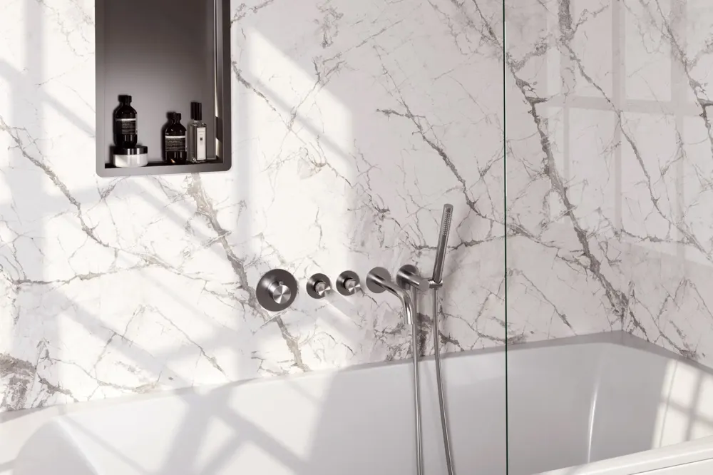 Brauer Brushed Edition inbouw badkraan met uitloop en staafhanddouche RVS geborsteld PVD Shop Nu