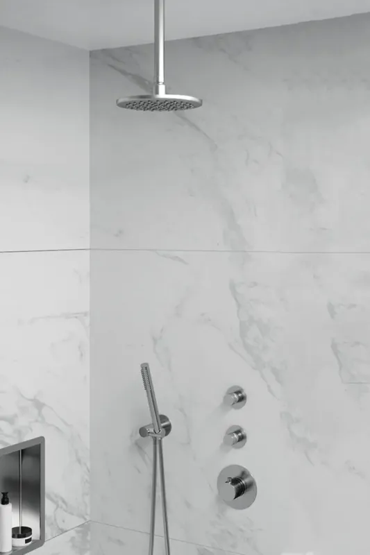 Brauer Brushed Edition complete inbouw regendouche met staafhanddouche, plafondarm en hoofddouche 20cm set 5 RVS geborsteld PVD Voordeelprijs