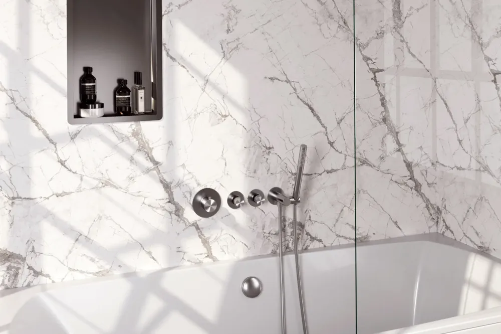 Brauer Brushed Edition inbouw badkraan met badvulcombinatie en staafhanddouche RVS geborsteld PVD Alleen Vandaag