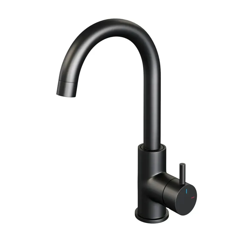 Brauer Black Edition ColdStart wastafelkraan hoog met draaibare ronde uitloop model B zwart mat Koop Online