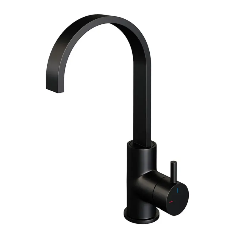Brauer Black Edition ColdStart wastafelkraan hoog met draaibare platte uitloop model B zwart mat Koop Vandaag