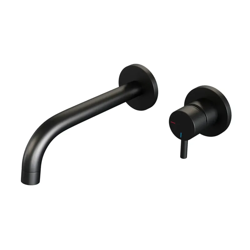 Brauer Black Edition ColdStart wastafelkraan inbouw gebogen uitloop en rozetten model B1 zwart mat Aanbieding
