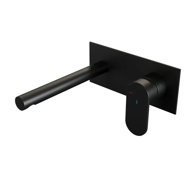 Brauer Black Edition ColdStart wastafelkraan inbouw rechte uitloop met achterplaat model C1 zwart mat Alleen Vandaag