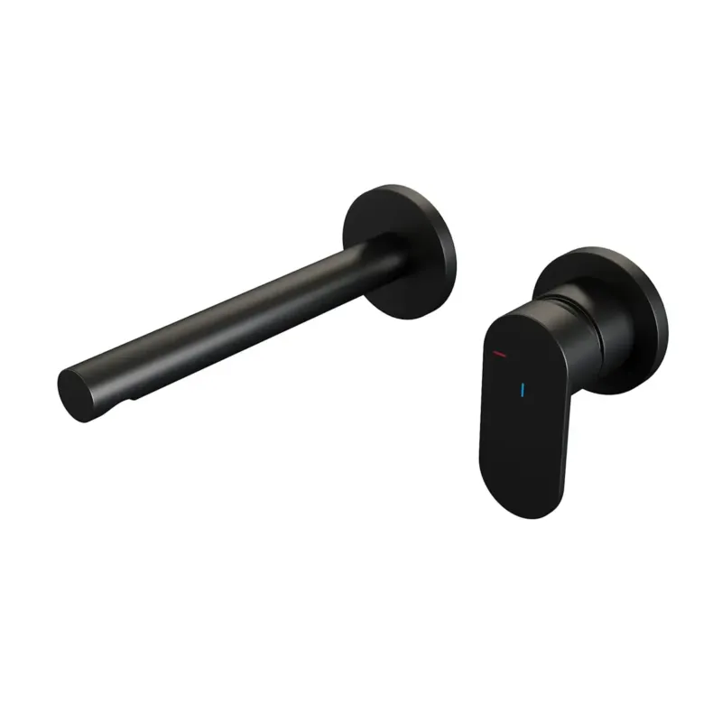 Brauer Black Edition ColdStart wastafelkraan inbouw rechte uitloop en rozetten model C1 zwart mat Voordeelprijs