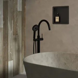 Koop Online Brauer Black Edition vrijstaande badmengkraan met 3 standen handdouche zwart mat
