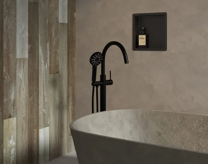 Koop Online Brauer Black Edition vrijstaande badmengkraan met 3 standen handdouche zwart mat