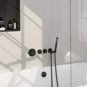 Bestel Nu Brauer Black Edition inbouw badkraan met badvulcombinatie en staafhanddouche zwart mat