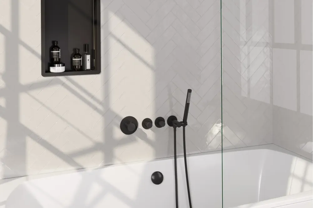Bestel Nu Brauer Black Edition inbouw badkraan met badvulcombinatie en staafhanddouche zwart mat
