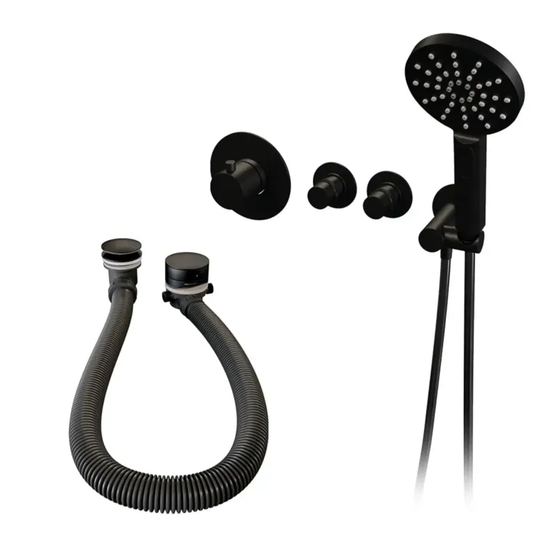 Brauer Black Edition inbouw badkraan met badvulcombinatie en 3 standen handdouche zwart mat Aanbieding