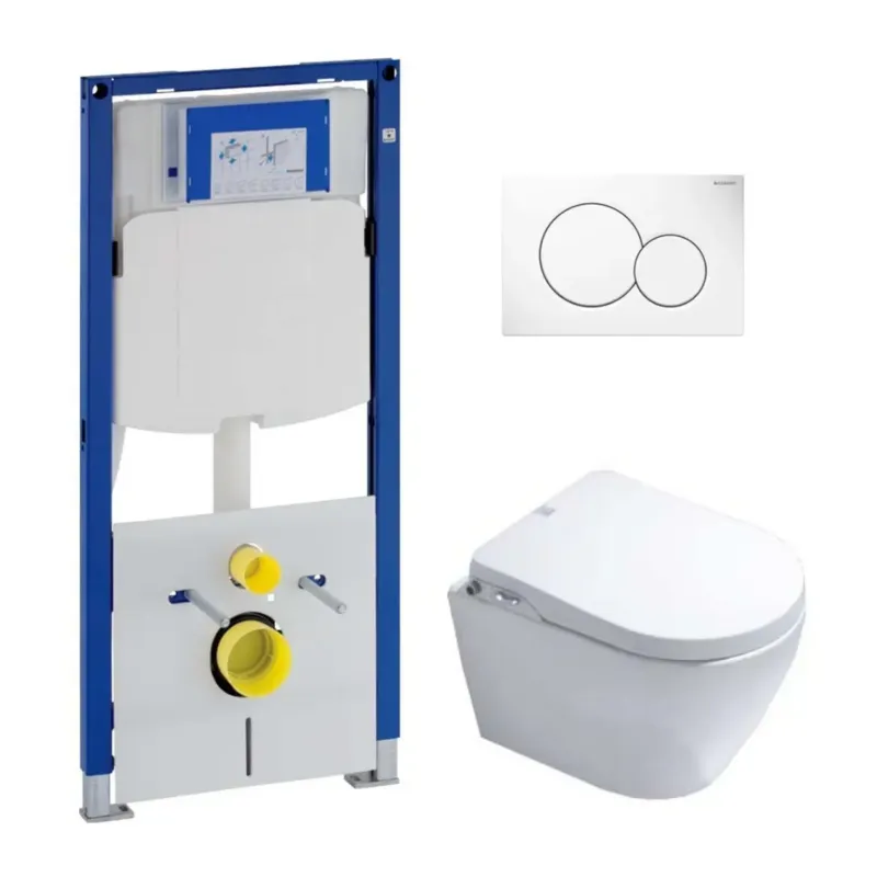 Flitsaanbieding Geberit UP320 toiletset met Saniclear Jama randloos toilet en bidetzitting
