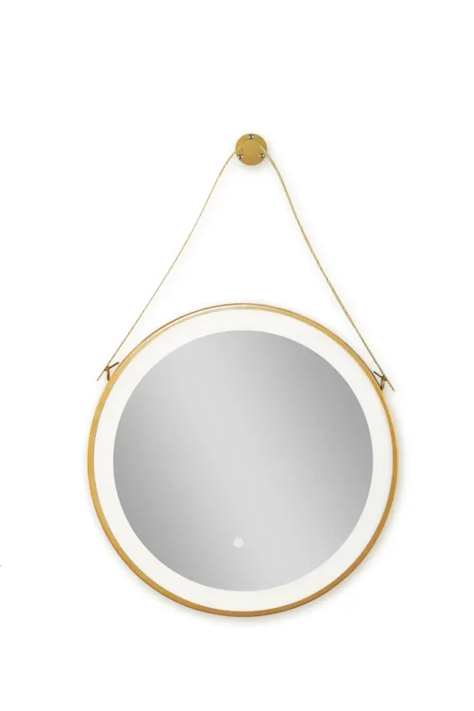 Hoge Kwaliteit Badstuber Hannover ronde badkamer spiegel mat goud 60cm