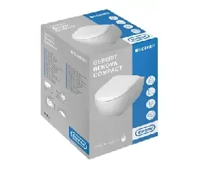 Geberit WC pack Renova Compact hangend Rimfree diepspoel toilet met softclose toiletbril wit Superprijs
