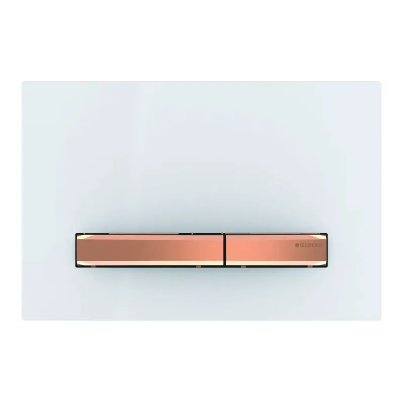Tijdelijk Beschikbaar Geberit Sigma 50 Square drukplaat glans wit met rose-gouden knoppen