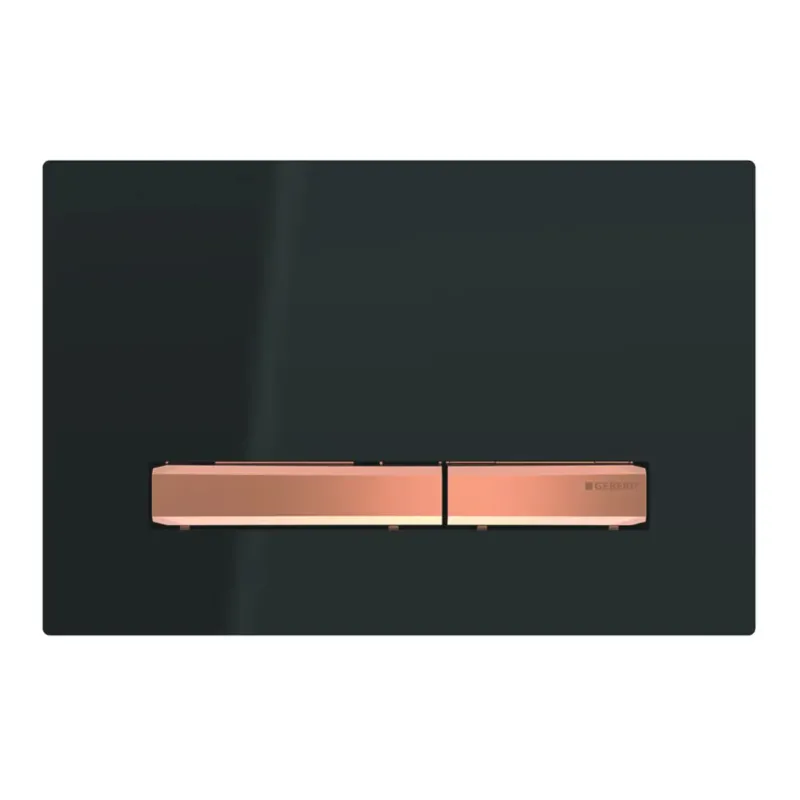 Shop Nu Geberit Sigma 50 Square drukplaat glans zwart met rose-gouden knoppen