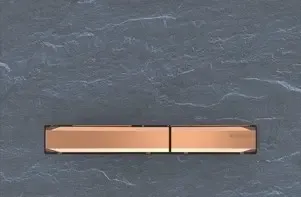 Op = Op Geberit Sigma 50 Square drukplaat mustang leisteen met rose-gouden knoppen