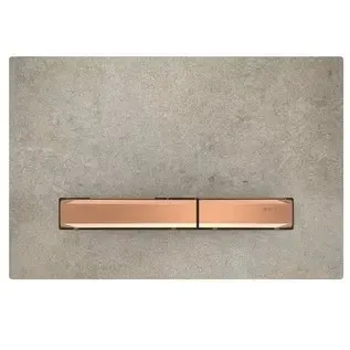 Geberit Sigma 50 Square drukplaat betonlook met rose-gouden knoppen Direct Verzonden