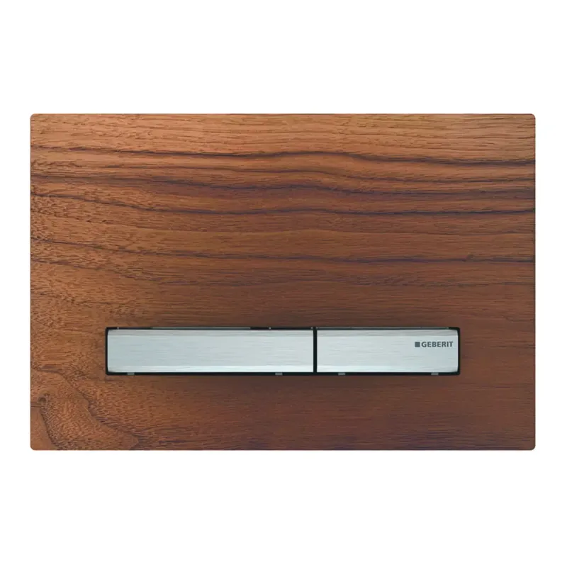 Geberit Sigma 50 Square drukplaat Amerikaanse noten met chromen knoppen Dagaanbieding
