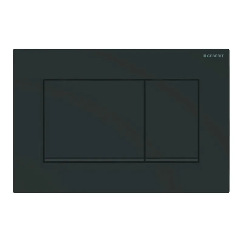Gecertificeerd Geberit Sigma 20 Square drukplaat glans zwart met zwarte knoprand
