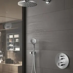 Hotbath Get Together IBS1A inbouw regendouche met 3s handdouche en 30cm hoofddouche geborsteld nikkel Koop Vandaag