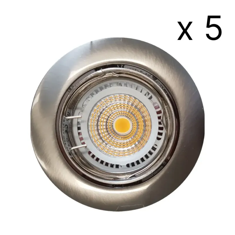 Populair NJOY verlichtingsset met 5 LED spots 81mm 5W rvs look