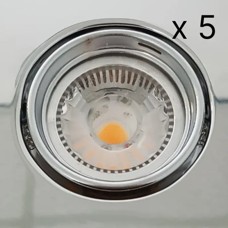 Betrouwbaar NJOY verlichtingsset met 5 LED spots 85mm 4W chroom