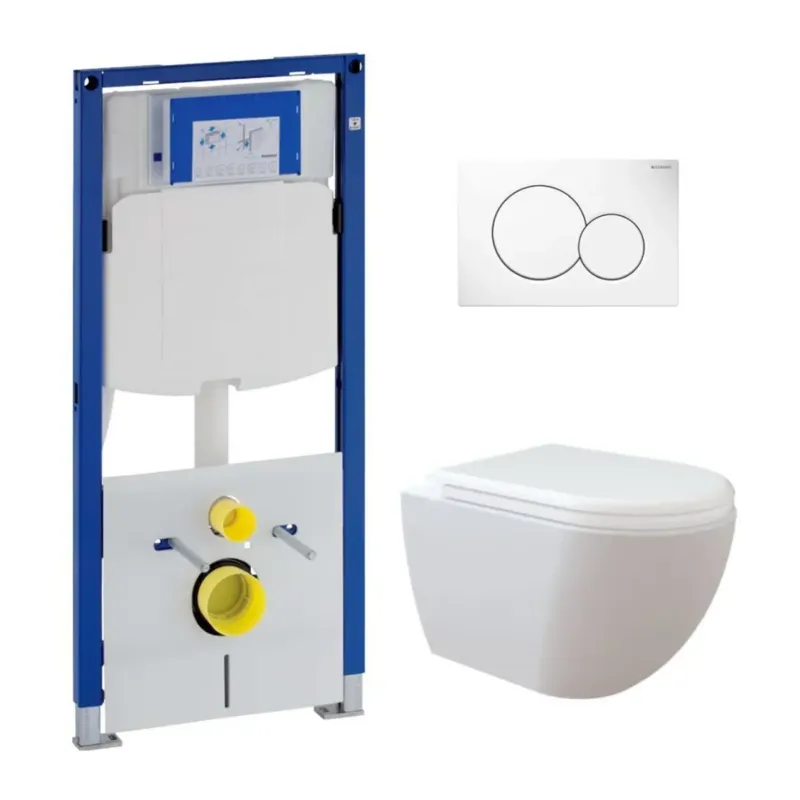 Geberit UP320 toiletset met Creavit randloos toilet met bidetsproeier en softclose zitting Lage Kosten
