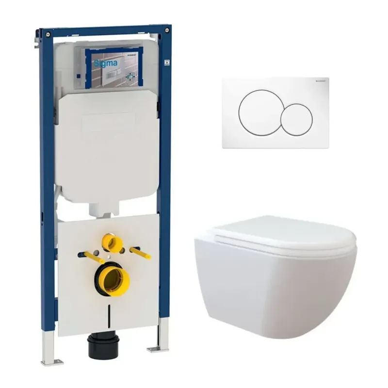 Geberit UP720 toiletset met Creavit randloos toilet met bidetsproeier en softclose zitting Beperkt Aanbod