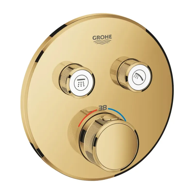 Grohe Grohtherm SmartControl thermostaat met omstel 2-weg rond cool sunrise Koopje