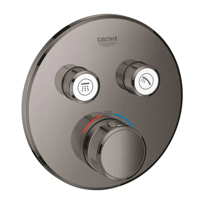 Grohe Grohtherm SmartControl thermostaat met omstel 2-weg rond hard graphite Beperkt Aanbod