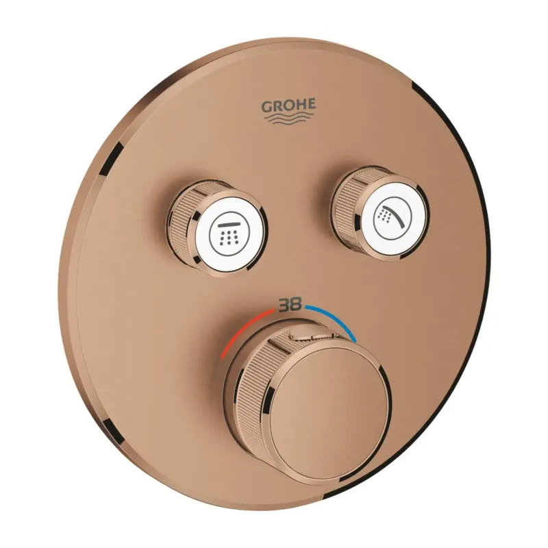 Speciale Aanbieding Grohe Grohtherm SmartControl thermostaat met omstel 2-weg rond brushed warm sunset