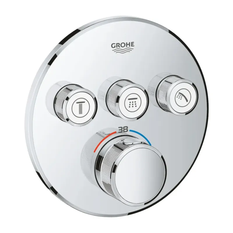 Superprijs Grohe Grohtherm SmartControl thermostaat met omstel 3-weg rond chroom