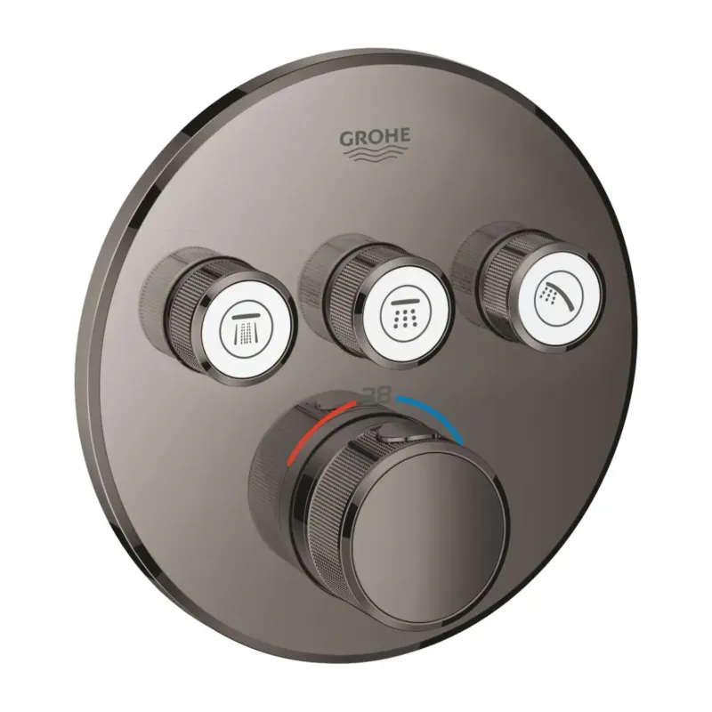 Fabrieksprijs Grohe Grohtherm SmartControl thermostaat met omstel 3-weg rond hard graphite