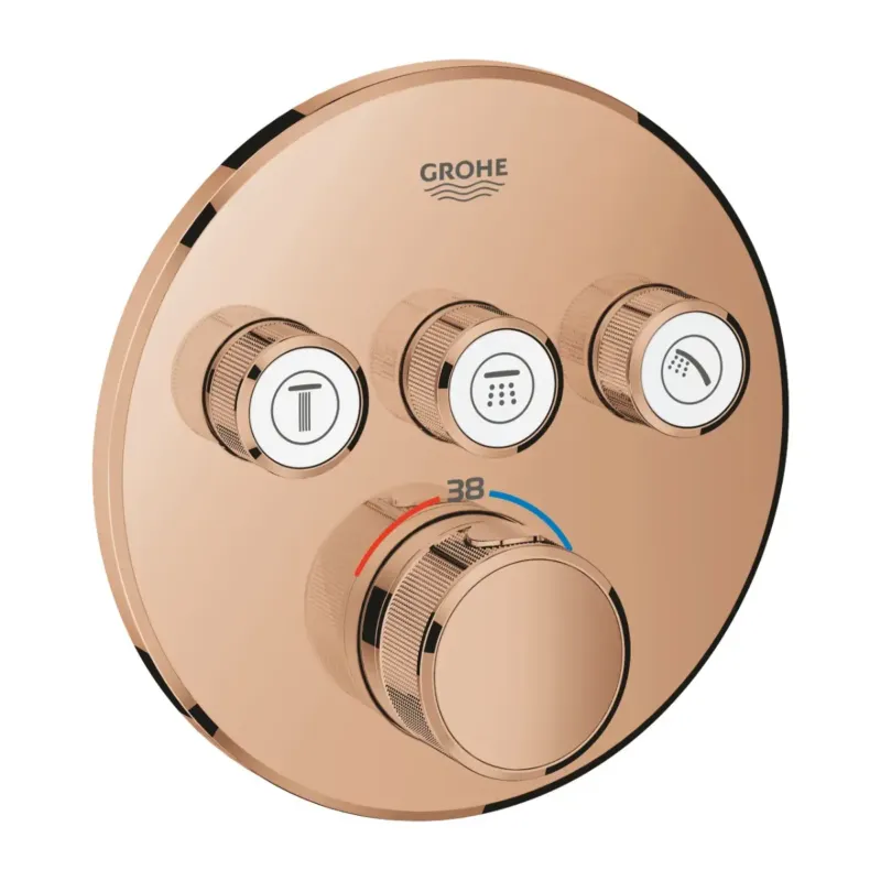 Aanbieding Grohe Grohtherm SmartControl thermostaat met omstel 3-weg rond warm sunset