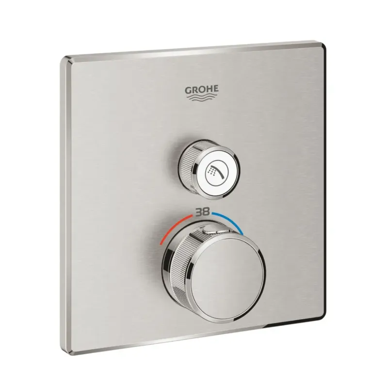 Grohe Grohtherm SmartControl thermostaat met omstel vierkant supersteel Express Levering