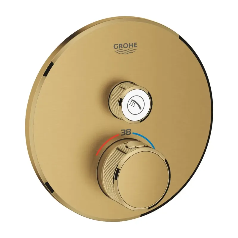 Aanbieding Grohe Grohtherm SmartControl thermostaat met omstel rond brushed cool sunrise
