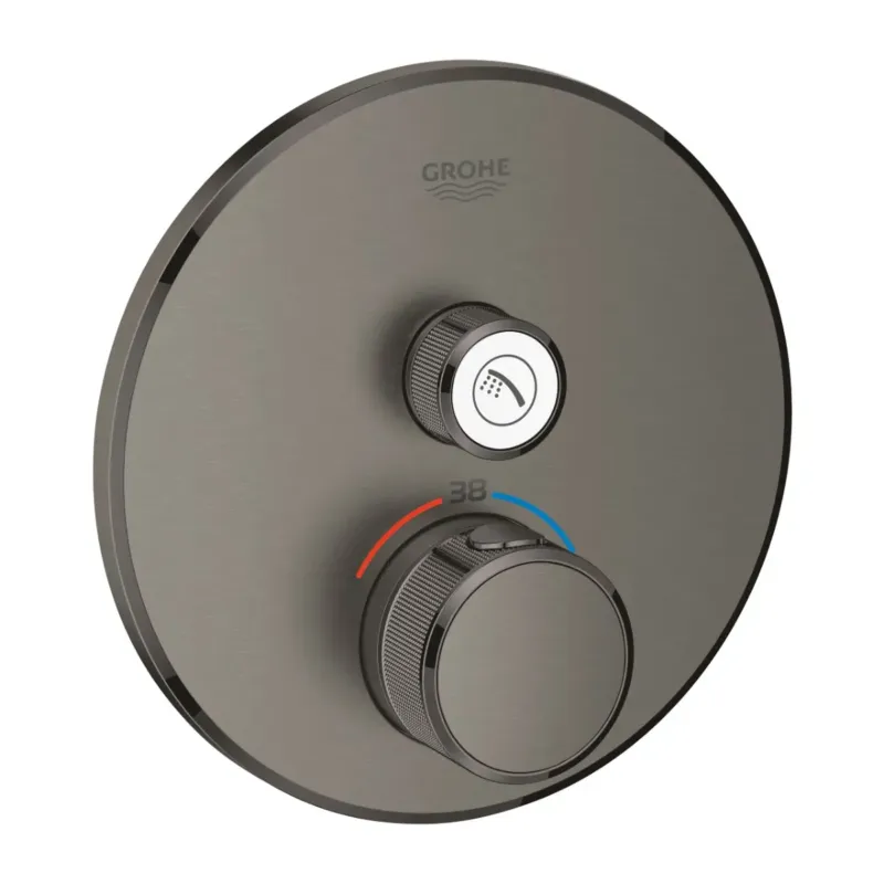 Grohe Grohtherm SmartControl thermostaat met omstel rond brushed hard graphite Tijdelijk Beschikbaar