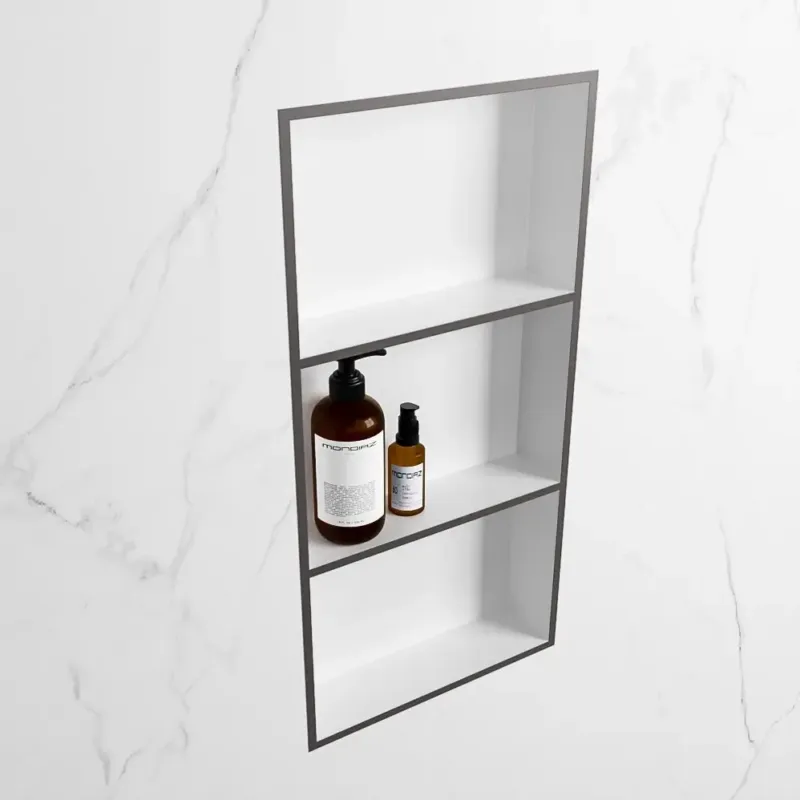 Speciale Aanbieding Mondiaz Easy nis 60x30x8cm 3 vakken dark grey/talc