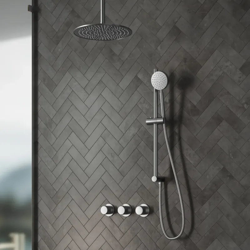 Actieprijs Saniclear Plus inbouw regendouche met 30cm hoofddouche, plafondarm en glijstang RVS