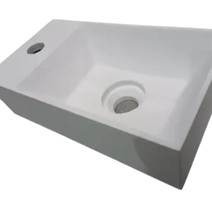 NJOY solid surface fontein 35.5x20cm mat wit inclusief clickwaste Koopje