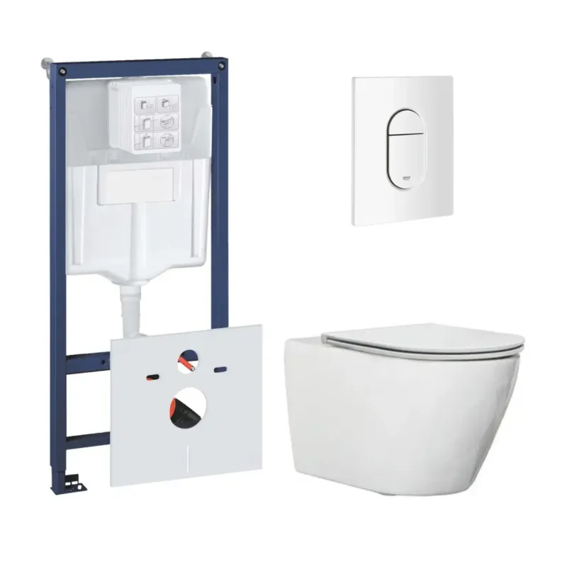 Hoge Kwaliteit Grohe Rapid toiletset met Saniclear Jama randloos toilet en softclose zitting