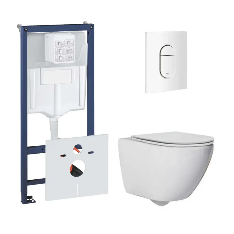 Speciale Aanbieding Grohe Rapid toiletset met Saniclear Jama Compact randloos toilet en softclose zitting