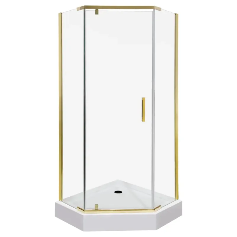 Kerra Kora vijfhoekige douchecabine 90x90cm goud Speciale Aanbieding