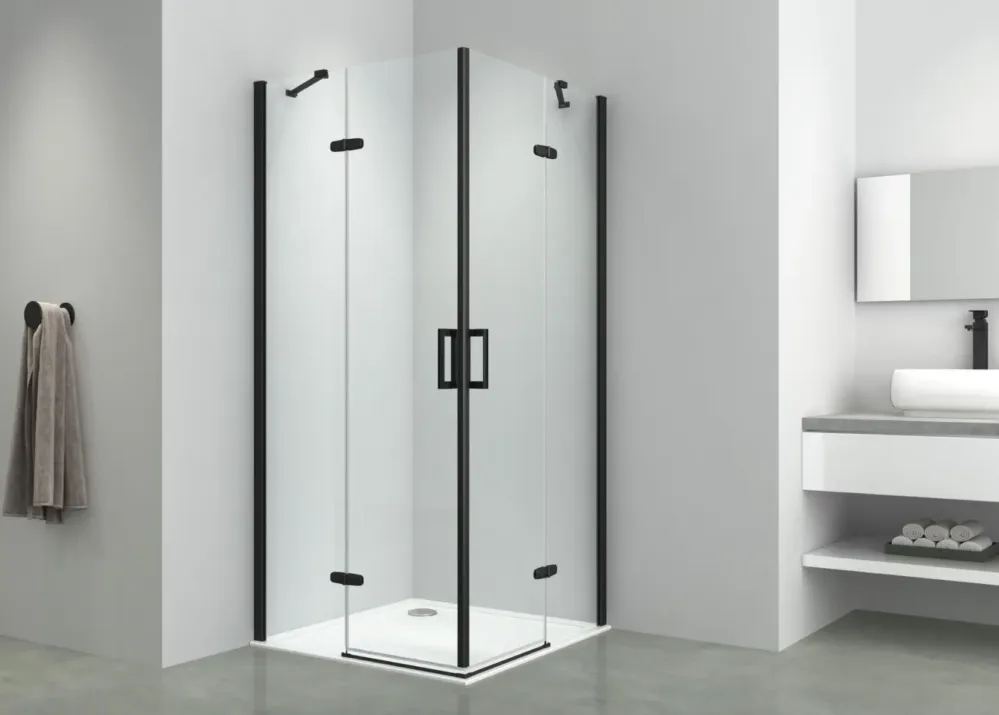 Kerra Flow vierkante douchecabine 90x90cm zwart Koop Vandaag