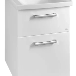 Uitverkoop Aqualine Vega badkamermeubel met keramische wastafel 55x78cm wit
