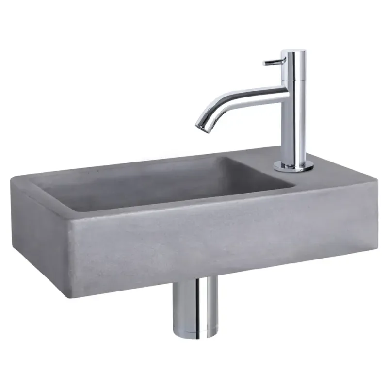 Weekendaanbieding Differnz Force fonteinset beton met gebogen kraan chroom