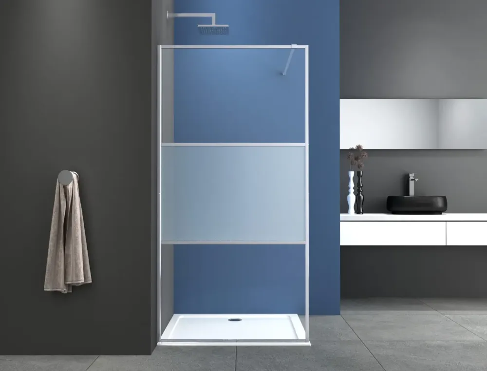 Speciale Aanbieding Badstuber Femm douchewand met privacyband 115x195cm chroom